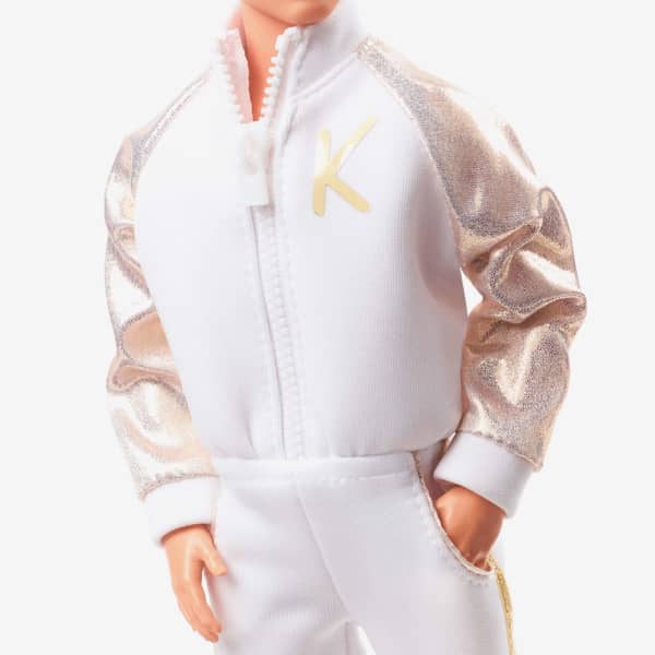 Ken Doll In White and Gold Tracksuit – Barbie The Movie