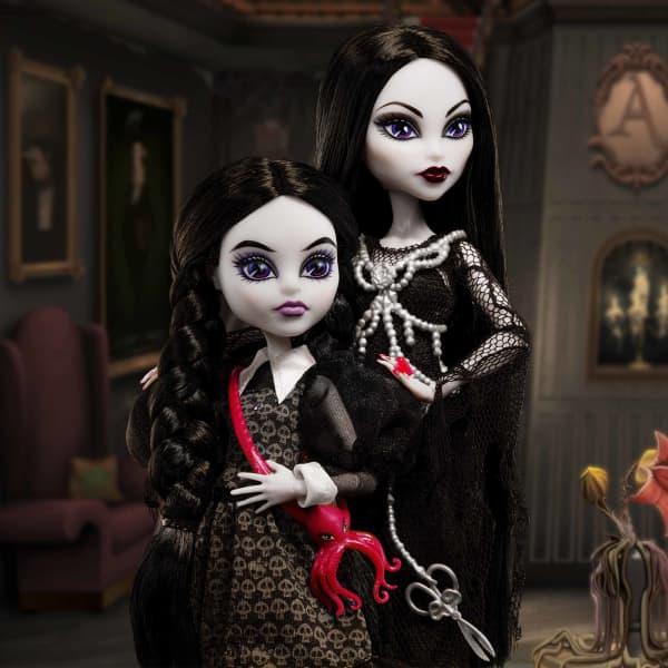 The Addams Family Morticia and Wednesday Dolls | Mattel Creations The Addams Family Morticia and Wednesday Dolls | Mattel Creations