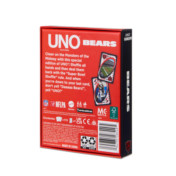 UNO Fandom NFL Chicago Bears Game Deck
