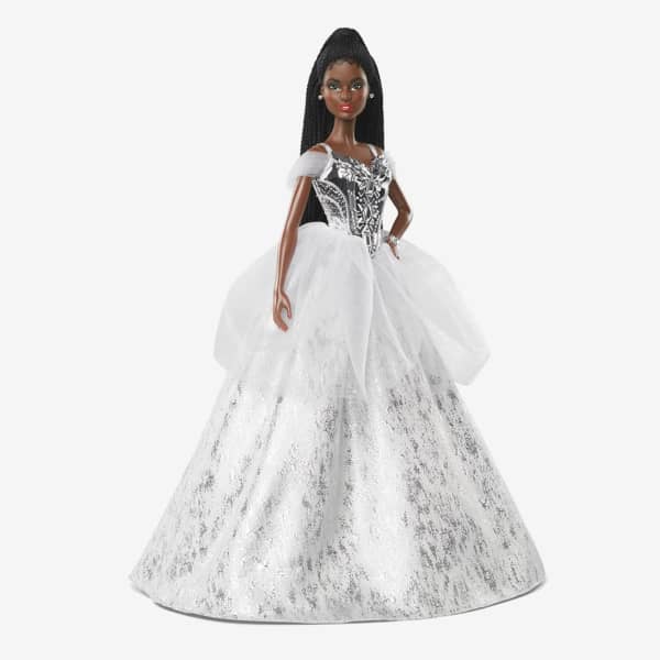 2021 Holiday Barbie Doll, Brunette Braids