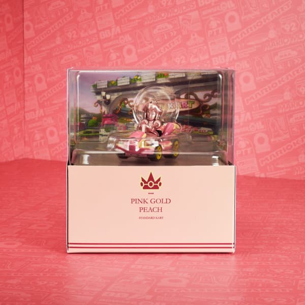 Hot Wheels Mario Kart Pink Gold Peach Collectible Vehicle – Mattel