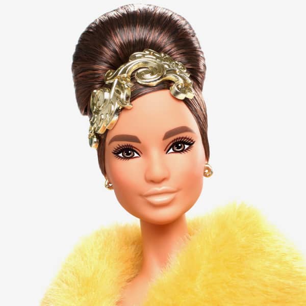 Guo Pei Barbie Doll Wearing Golden-Yellow Gown