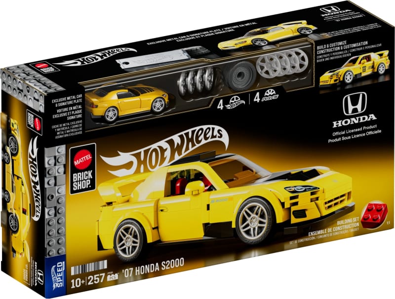 ミニカー HotWheels BRICK SHOP '07 HONDA S2000 Mattel Brick Shop Hot Wheels '07 Honda S2000 Building Toy Kit