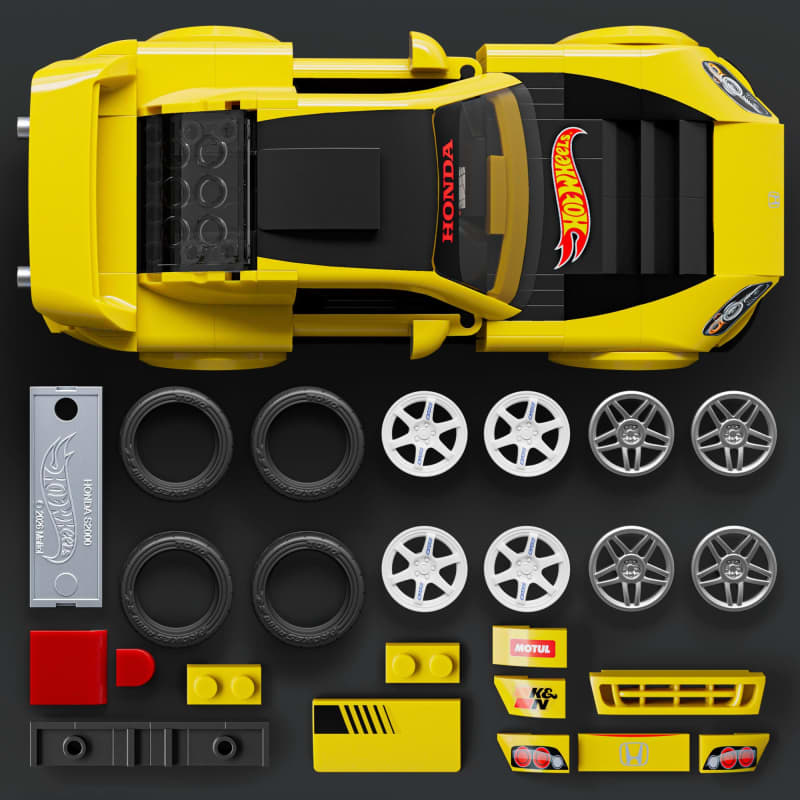 Mattel Brick Shop Hot Wheels '07 Honda S2000 Building Toy Kit