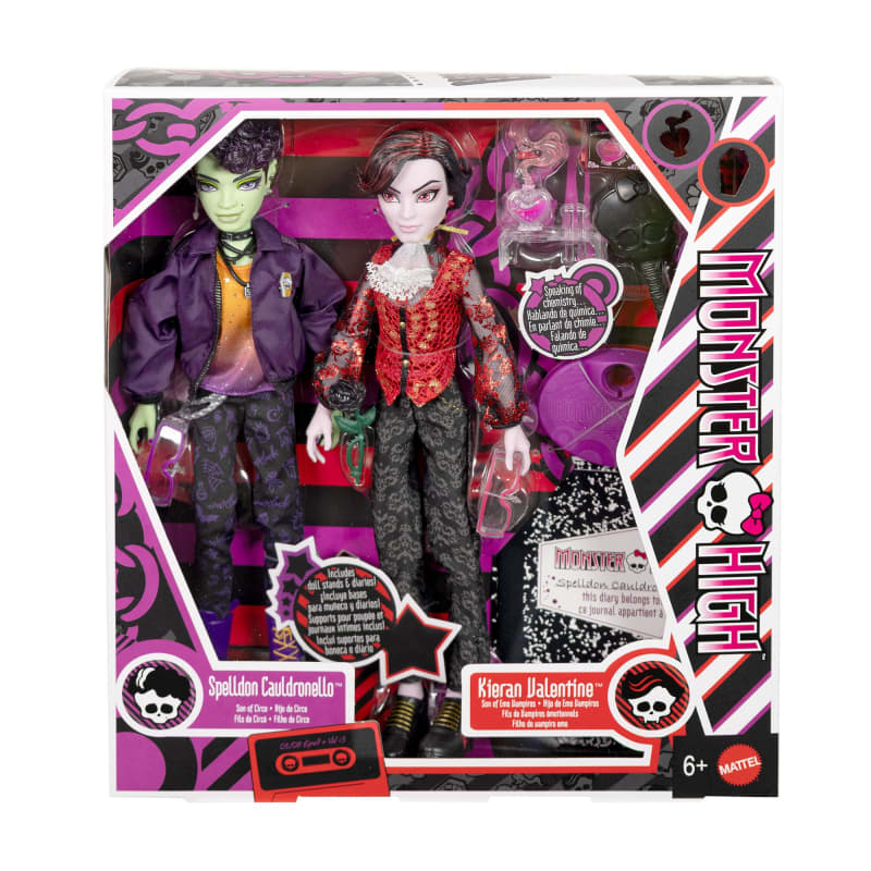 Monster High Kieran Valentine and Spelldon Cauldronello Dolls 2-Pack
