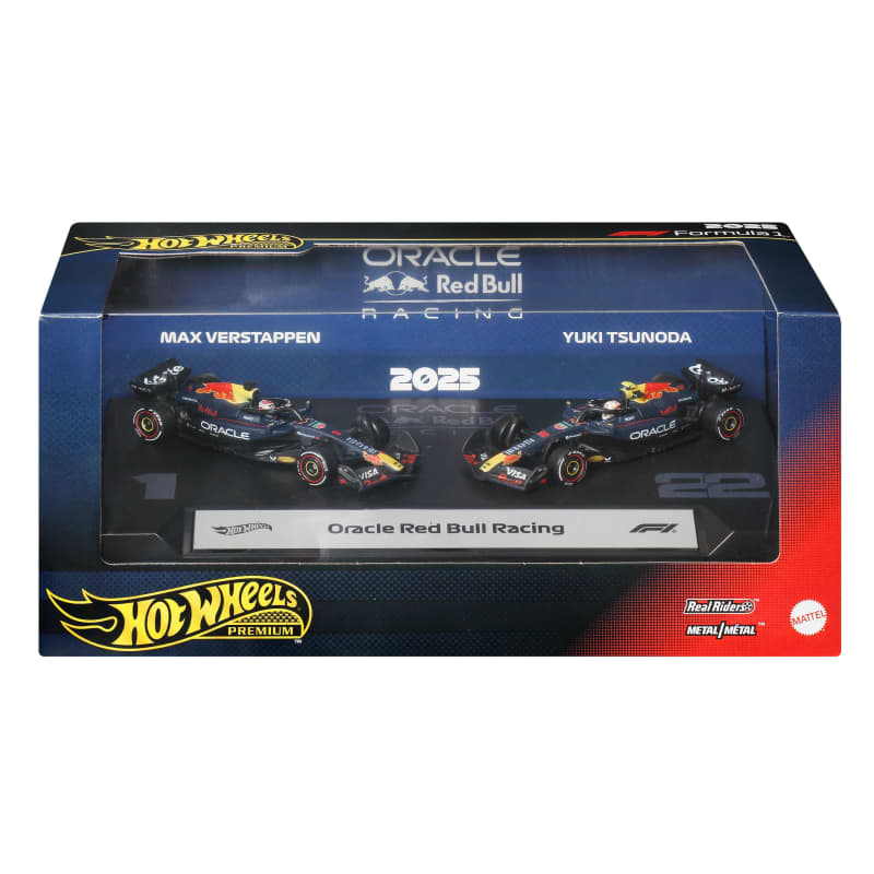 Hot Wheels Premium Oracle Red Bull Racing 2025 Formula 1® Team #22 Yuki Tsunoda & Team #1 Max Verstappen