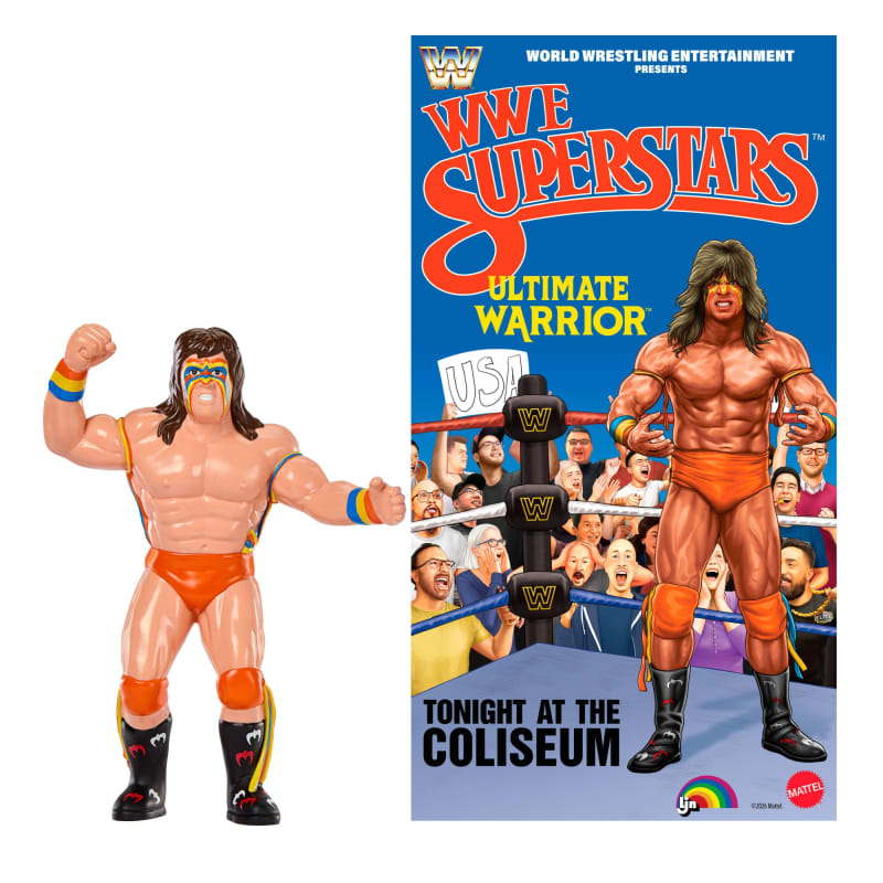 LJN WWE Superstars Ultimate Warrior Action Figure & Poster