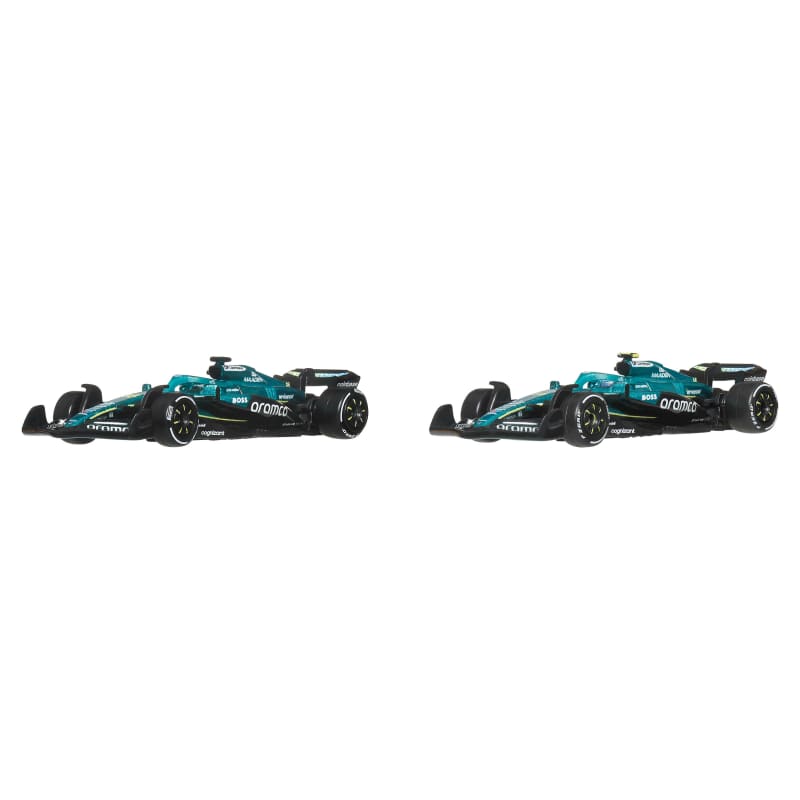 Hot Wheels Premium 2025 Formula 1® Aston Martin #18 Lance Stroll and #14 Fernando Alonso