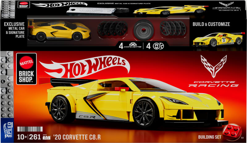 Mattel Brick Shop Hot Wheels ’20 Corvette C8.R Building Set