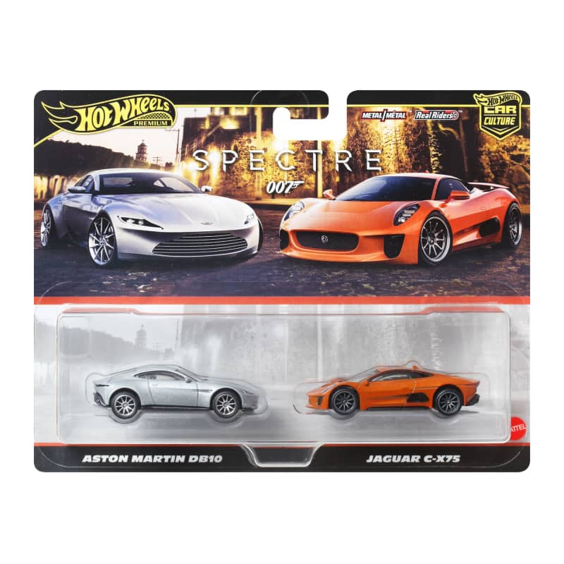 Hot Wheels Premium Car Culture James Bond Spectre 007 2-Pack Jaguar C-X75 & Aston Martin DB10