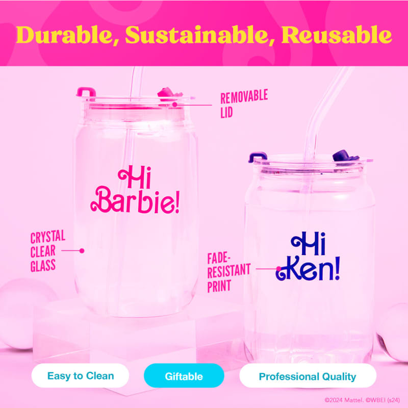 Barbie™ the Movie X Dragon Glassware® Hi Barbie! Hi Ken! Drinking Glasses