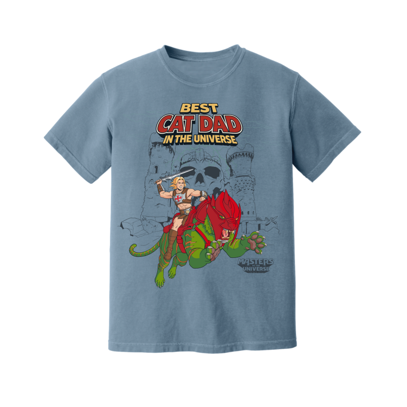 Masters of the Universe Movie He-Man Best Cat Dad Blue T-shirt