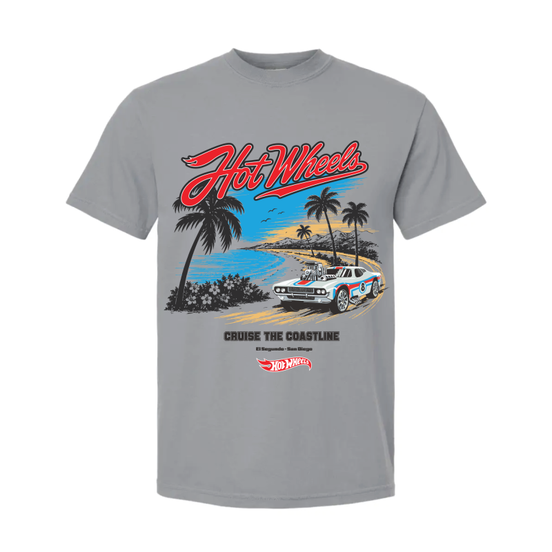 Hot Wheels Cruise the Coastline Gray T-shirt