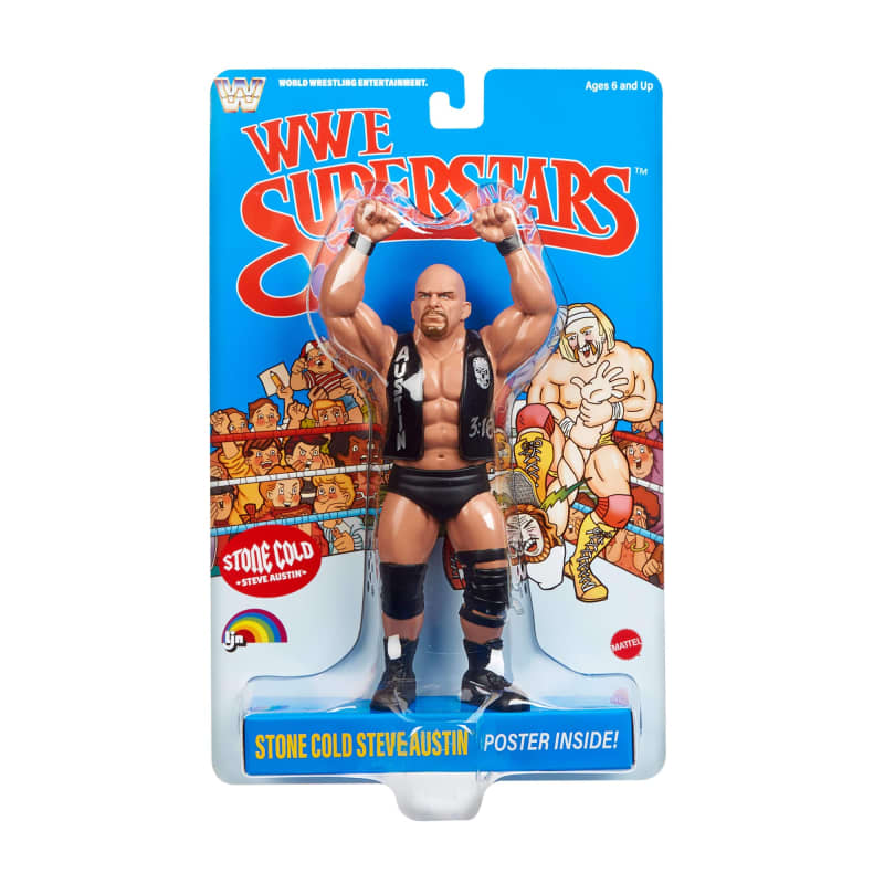 LJN WWE Superstars “Stone Cold” Steve Austin Action Figure & Poster