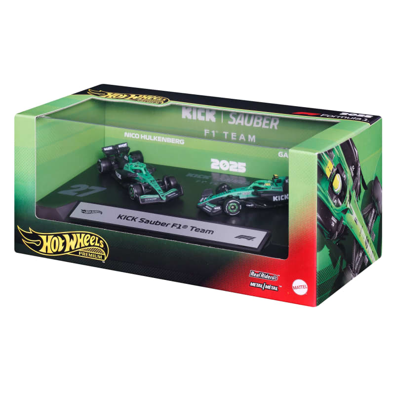Hot Wheels Premium KICK Sauber 2025 Formula 1® Team #27 Nico Hülkenberg & Team #5 Gabriel Bortoleto