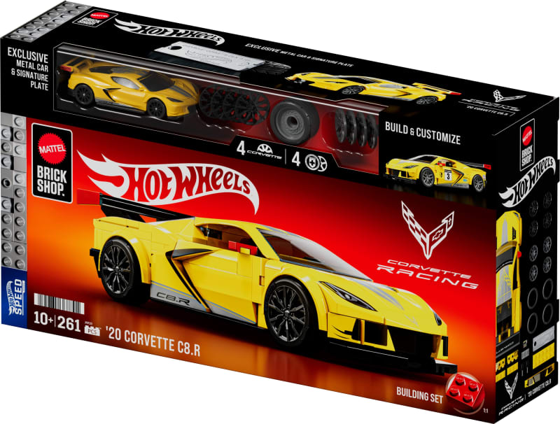 Mattel Brick Shop Hot Wheels ’20 Corvette C8.R Building Set