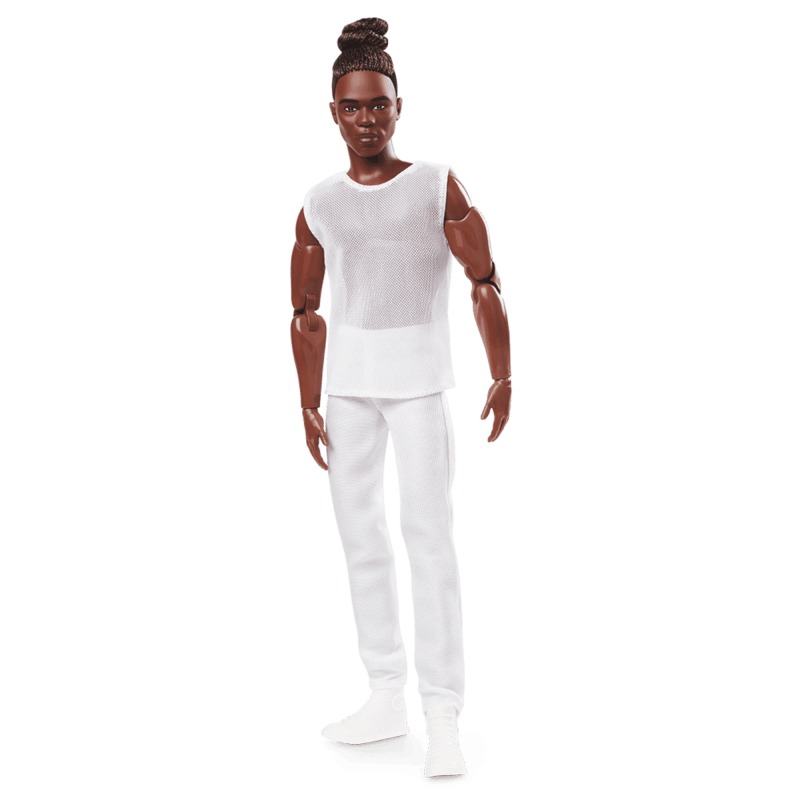 Barbie Looks Ken Doll (Brunette with Braids & Bun Hairstyle)