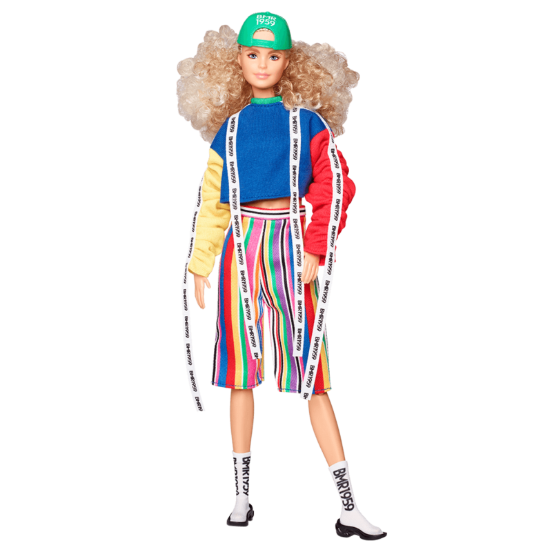 Barbie BMR1959 Doll - Color Block Sweatshirt with Logo Tape & Striped Shorts
