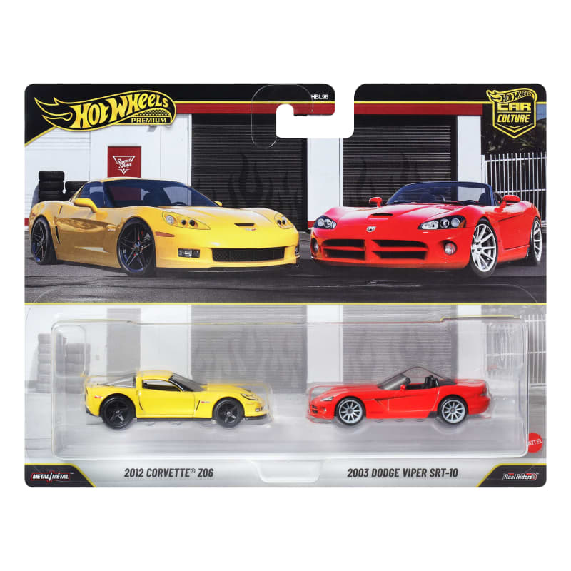 Hot Wheels Premium Car Culture 2-Pack 2003 Dodge Viper SRT-10 & 2012 Corvette Z06