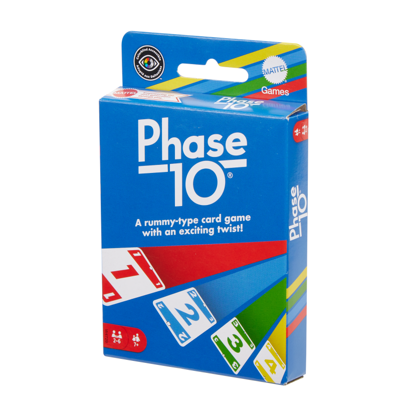 Phase 10 Card Game with Color Blind Accessible Deck