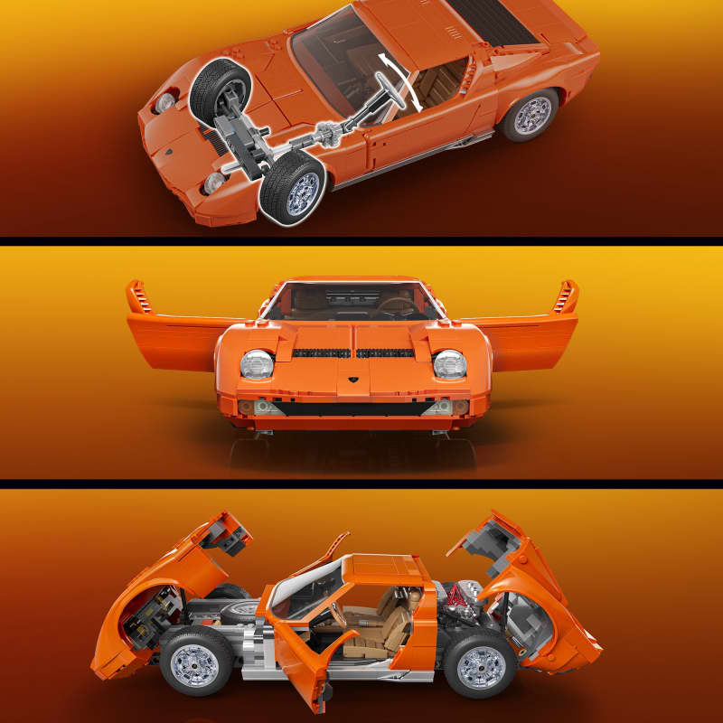 Mattel Brick Shop Hot Wheels Lamborghini Miura P400 SV Collectible Building Set