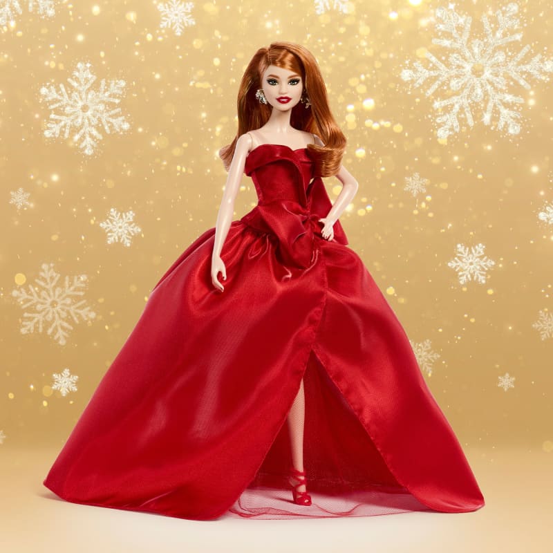 barbie doll in red dress (Blonde) 80th Anniversary creating iconic global brands that continue to impact culture Barbie Signature 2026 Holiday Barbie