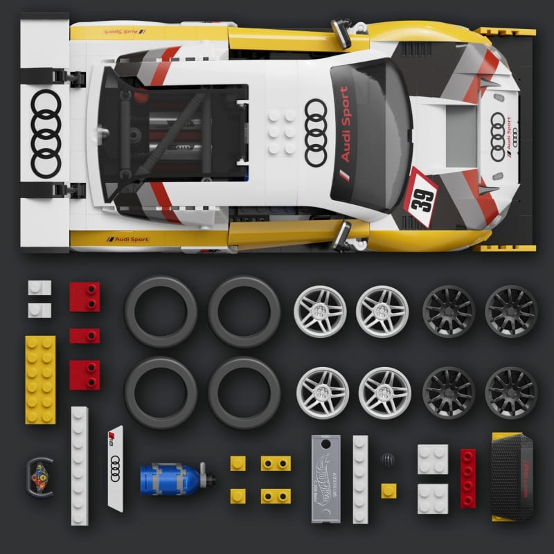 Mattel Brick Shop Hot Wheels '15 Audi R8 LMS Building Toy Kit