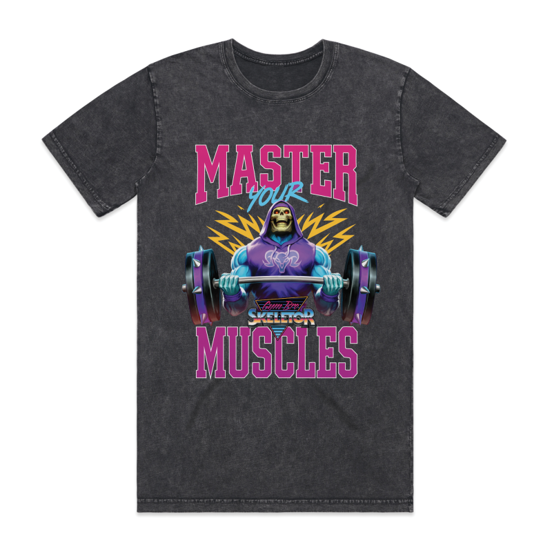 Masters of the Universe Gym Bro Skeletor Master Muscles Black T-shirt