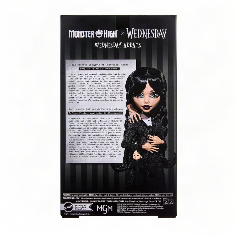 Monster High x Wednesday Doll, Wednesday Addams in Black Dress