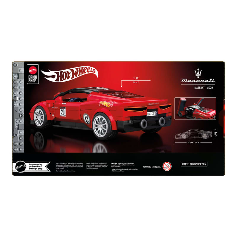 Mattel Brick Shop Hot Wheels Maserati MC20 Building Set