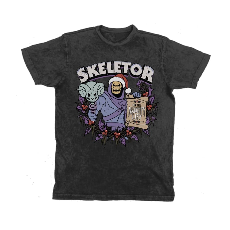 Masters of the Universe Skeletor Naughty List Gray T-shirt