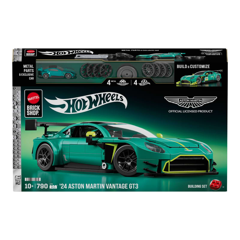 Mattel Brick Shop Hot Wheels ’24 Aston Martin Vantage GT3 Building Set