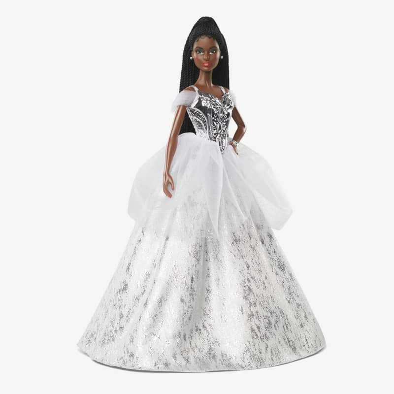 2021 Holiday Barbie Doll, Brunette Braids