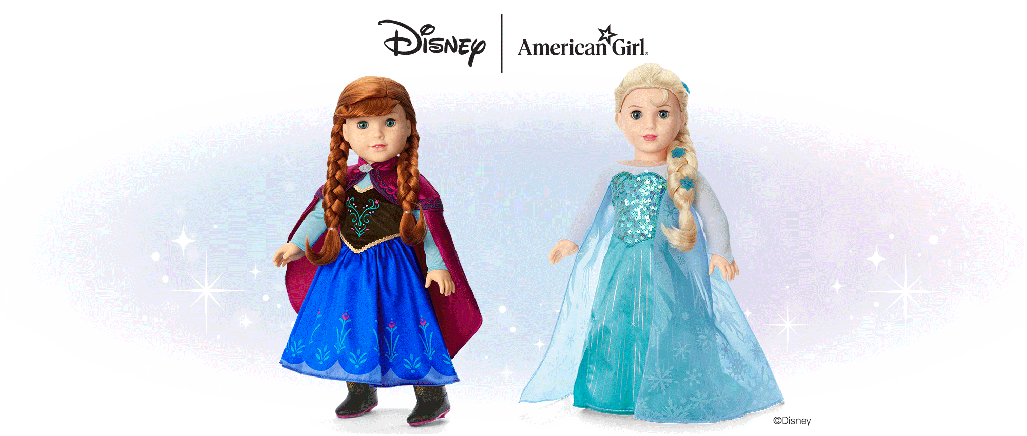 Image of Elsa and Anna in their gowns