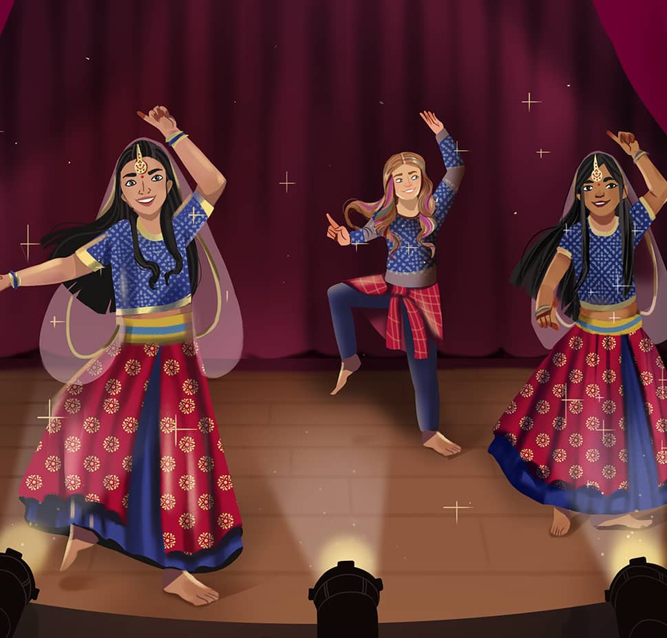 Kavi dancing on stage