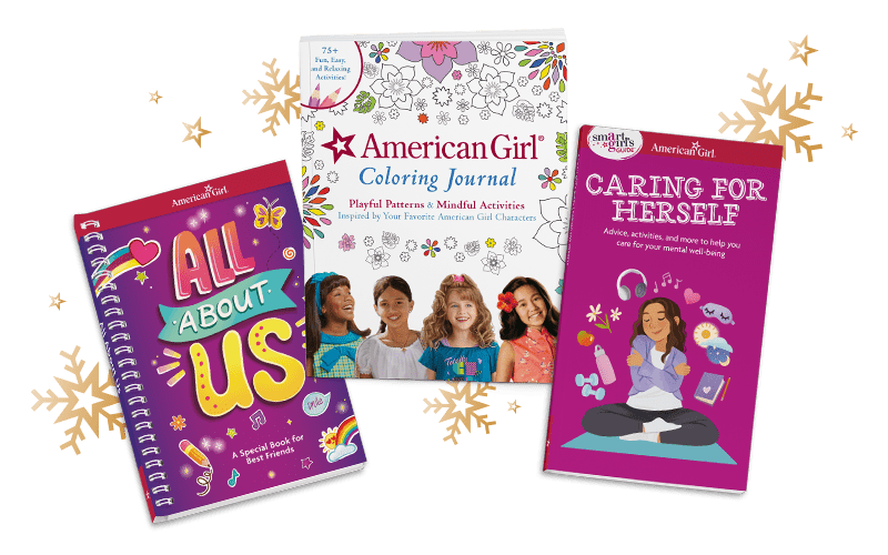 All About Us, American Girl Coloring Journal, Caring for Herself book covers