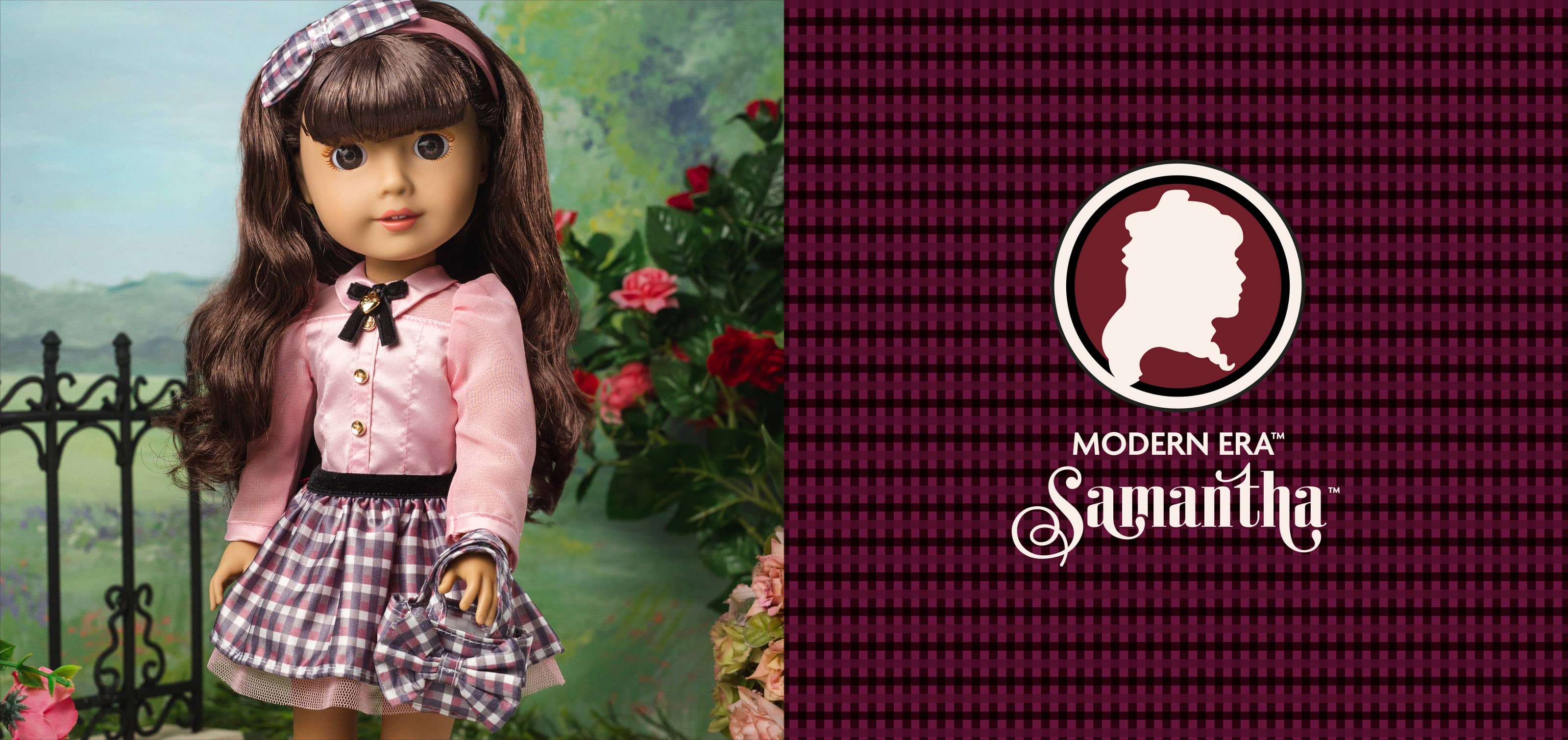 Image of the Modern Era American Girl Samantha doll with text 'Modern Era Samantha'.