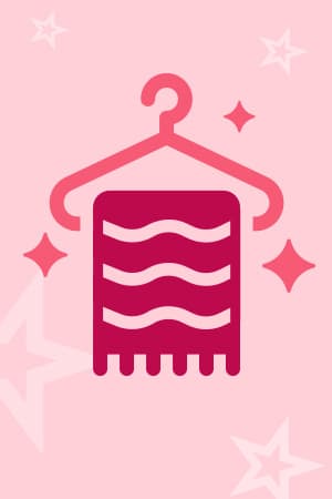 Illustrated hand brushing hair with downwards motion