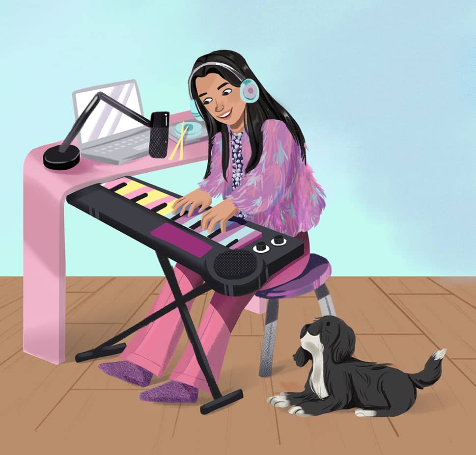 Kavi playing piano
