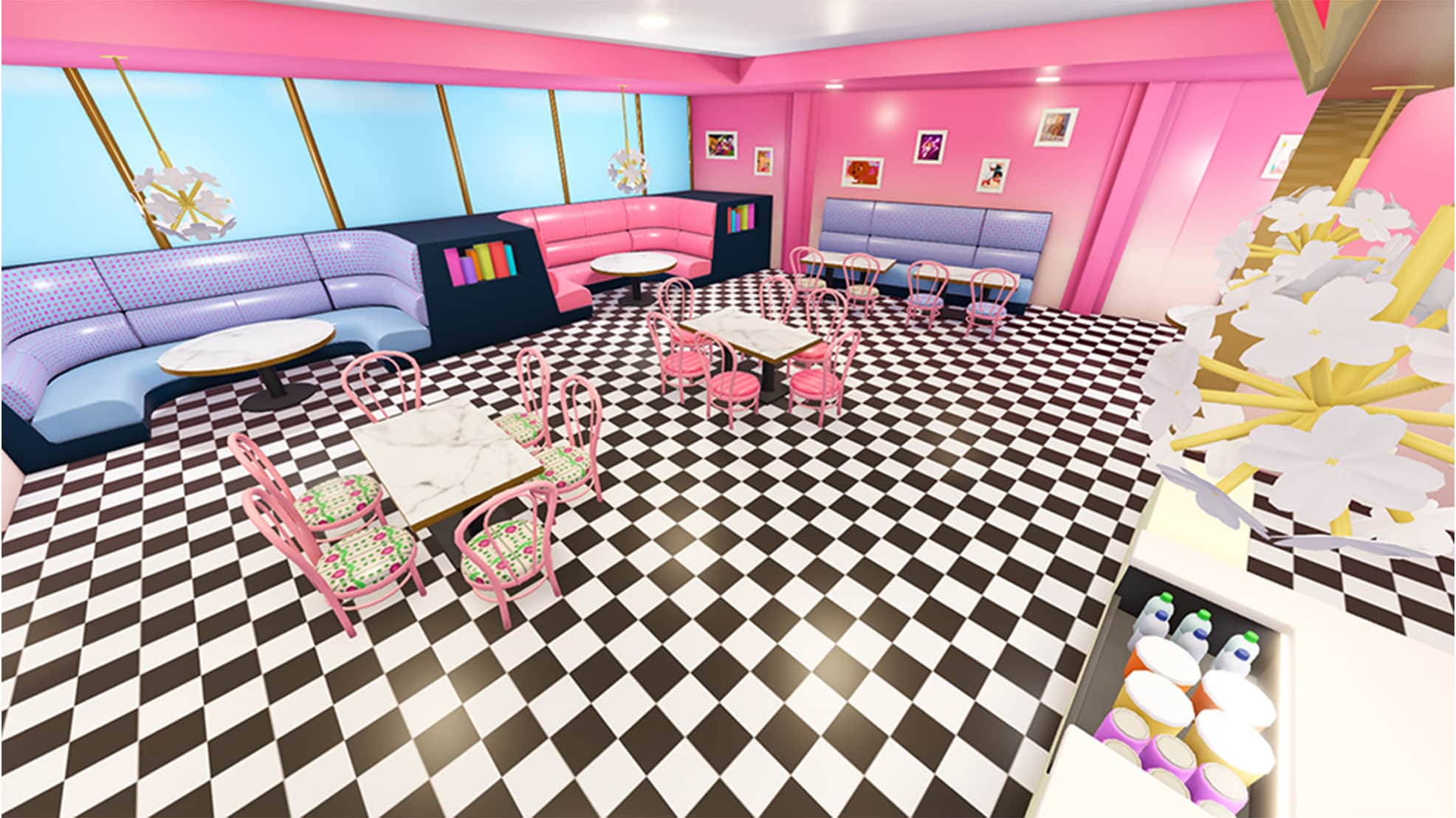 View inside American Girl virtual cafe