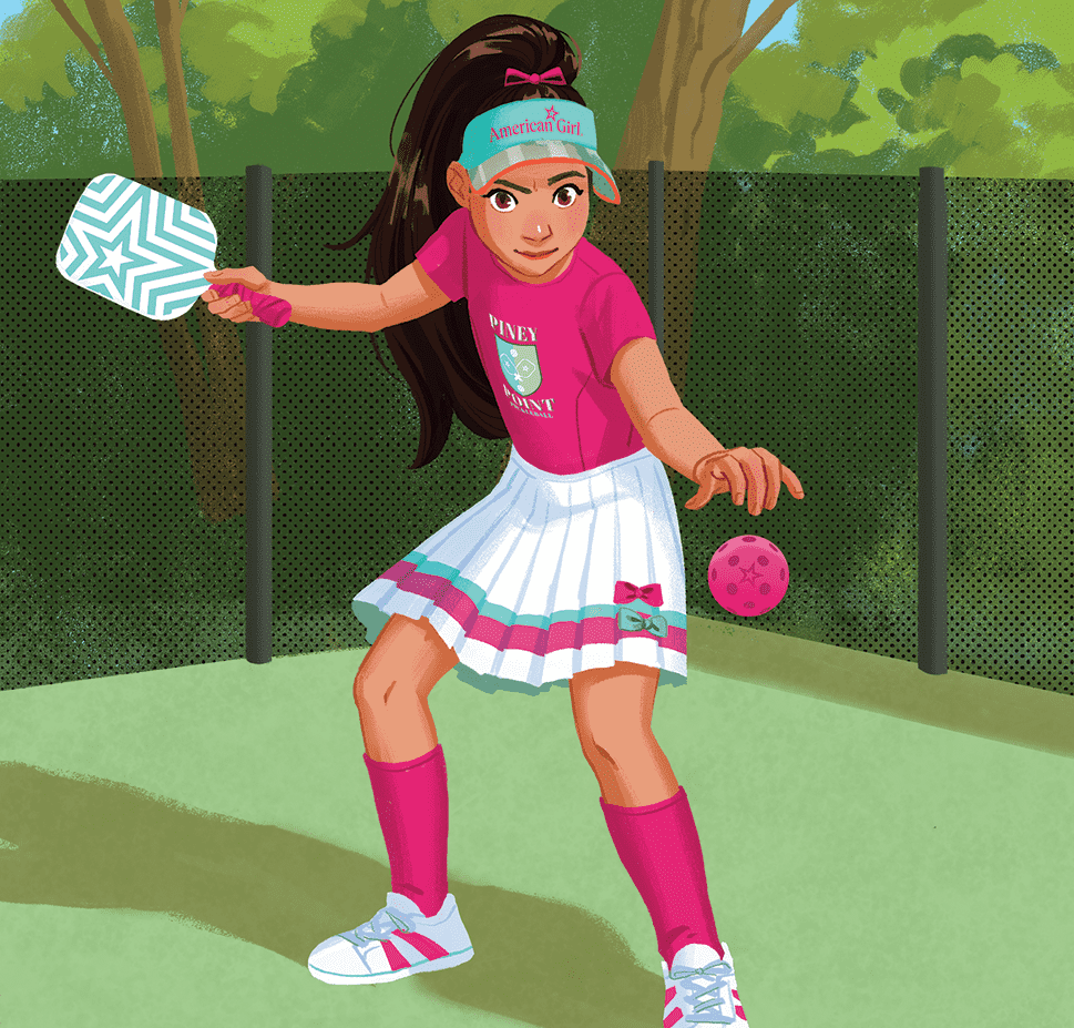 Raquel playing pickleball