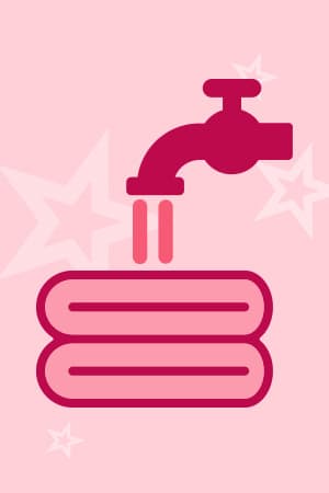 Illustrated hand brushing hair with downwards motion