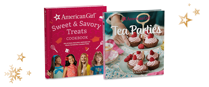 Book covers for American Girl® Sweet & Savory Treats Cookbook and American Girl® Tea Parties Cookbook