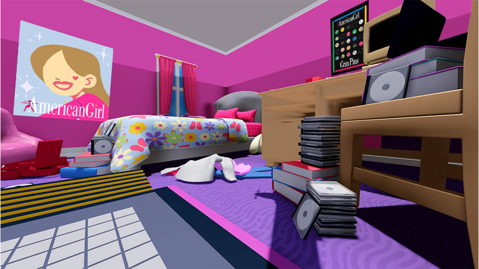 View inside Isabel and Nicki's virtual bedroom