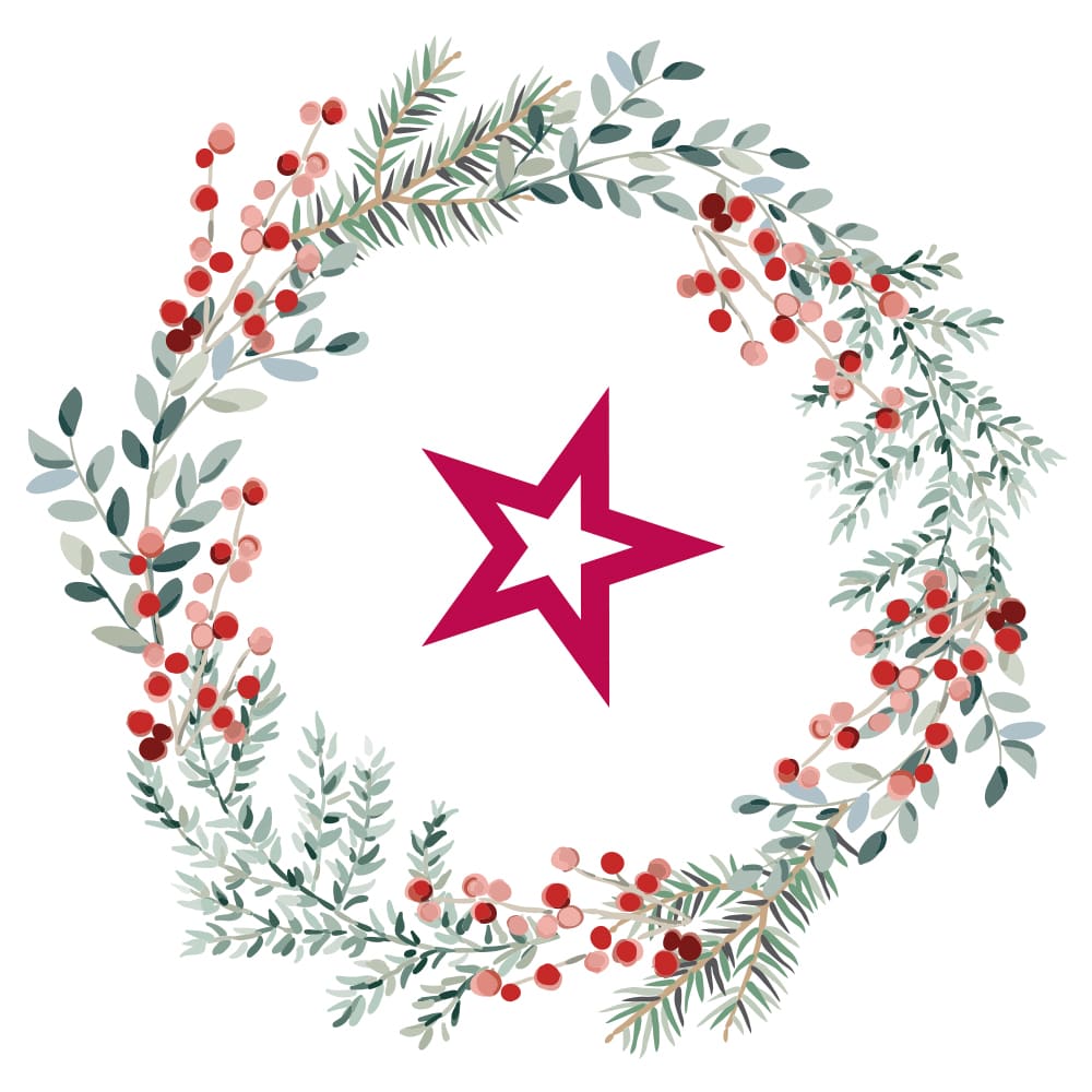 Holiday wreath with AG star in the center