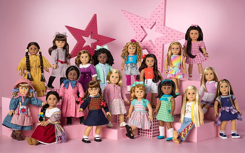 American Girl collection of dolls ranging from Girl of the Year and Historical Characters