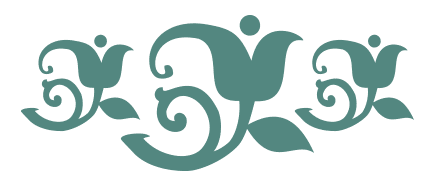 Teal floral decorative element