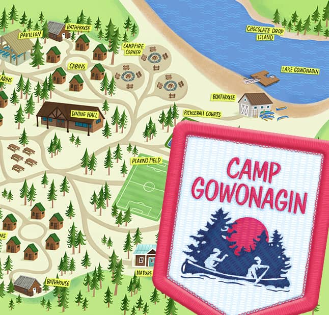 A map of Camp Gowonagin