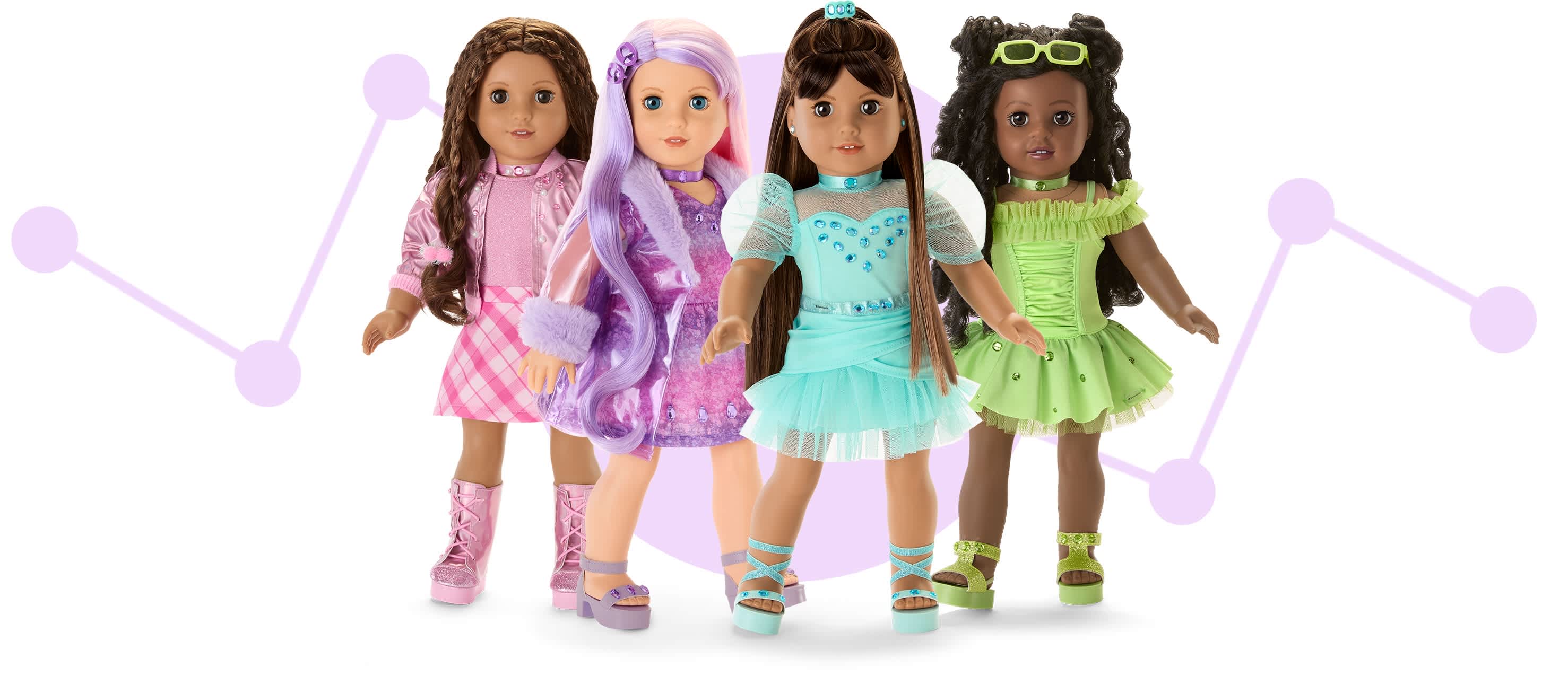 Image of dolls in their Birthstone outfits