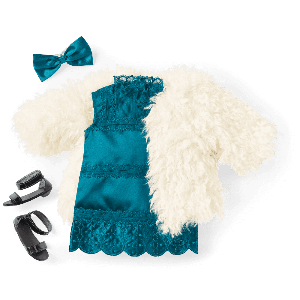 Jazzy Flapper & Fur Coat Outfit for 18-inch Dolls
